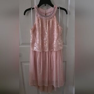 Amy Byer Pink Sequin Formal Dress